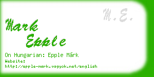 mark epple business card